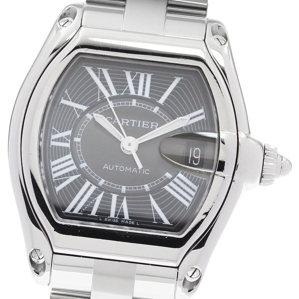 CARTIER ROADSTER BLACK DIAL AUTOMATIC WATCH: CARTIER Roadster black Dial Automatic Watch Brand: CARTIER Type: Wristwatch Material: Band Material Stainless Steel, Case Material Stainless Steel Color: Band Color Silver, Case Color Silver,