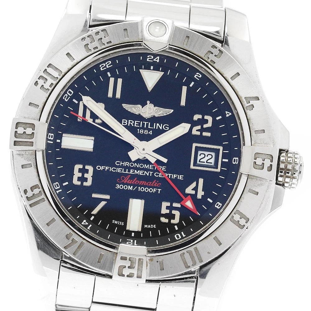 BREITLING AVENGER BLACK DIAL AUTOMATIC WATCH: BREITLING Avenger black Dial Automatic Watch Brand: BREITLING Type: Wristwatch Material: Band Material Stainless Steel, Case Material Stainless Steel Color: Band Color Silver, Case Color Silver, Di