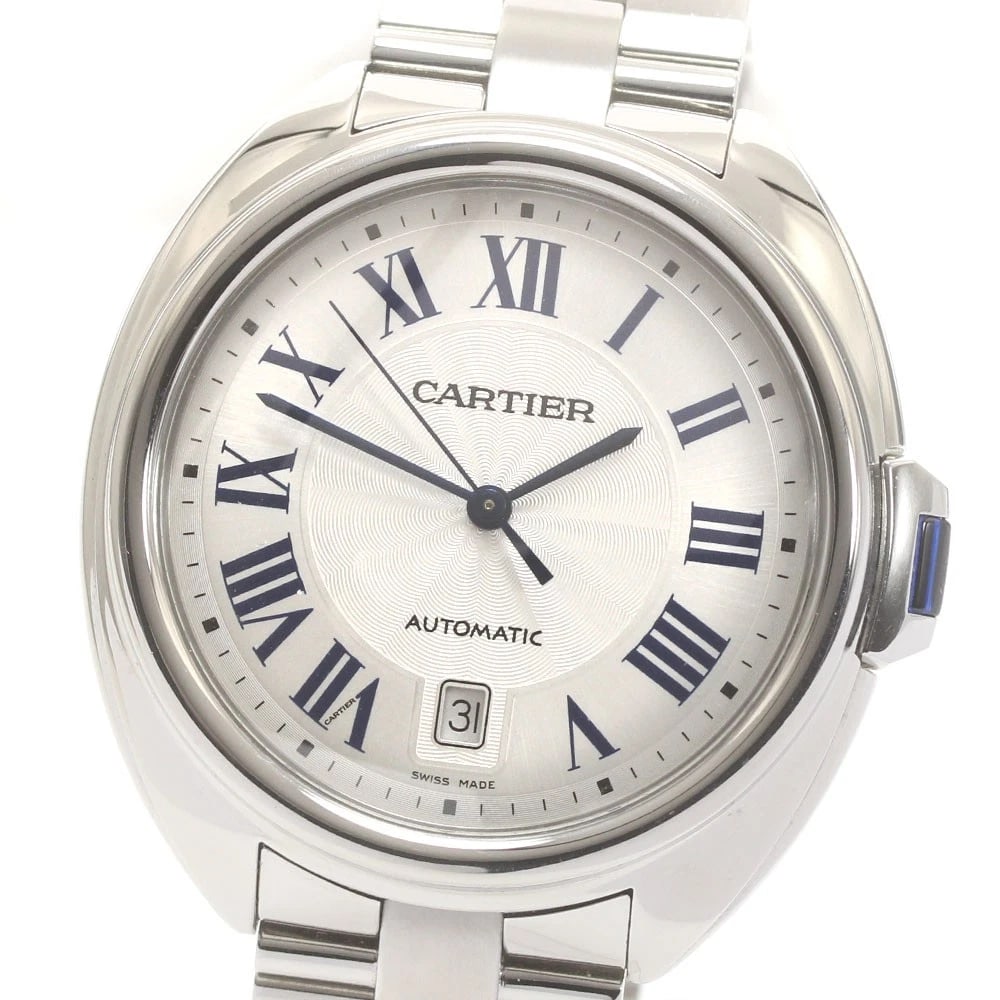 CARTIER CRES SILVER DIAL AUTOMATIC WATCH: CARTIER Cres Silver Dial Automatic Watch Brand: CARTIER Type: Wristwatch Material: Band Material Stainless Steel, Case Material Stainless Steel Color: Band Color Silver, Case Color Silver, Dial