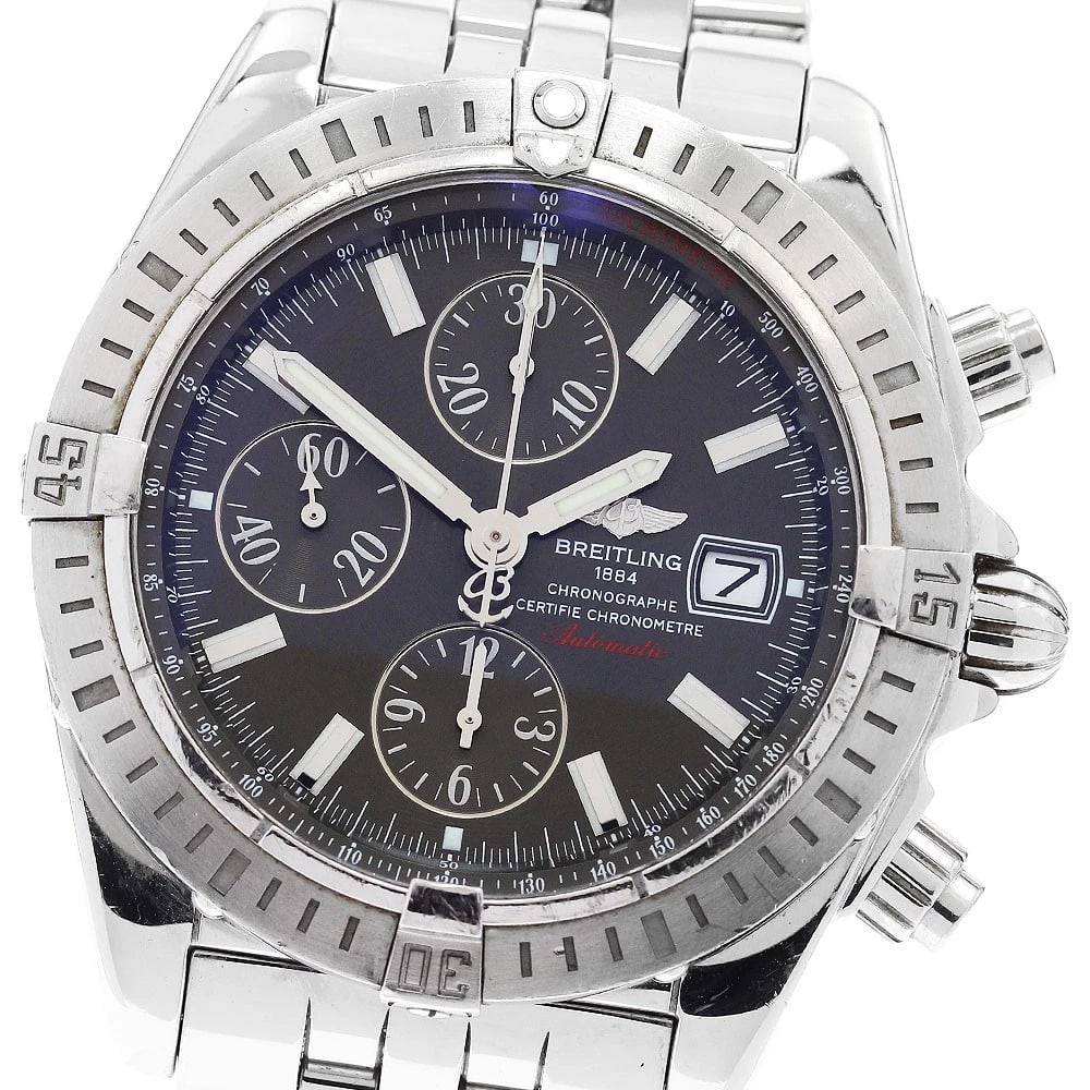 BREITLING CHRONOMAT CHRONOGRAPH AUTOMATIC WATCH: BREITLING Chronomat Chronograph Automatic Watch Brand: BREITLING Type: Wristwatch Material: Band Material Stainless Steel, Case Material Stainless Steel Color: Band Color Silver, Case Color