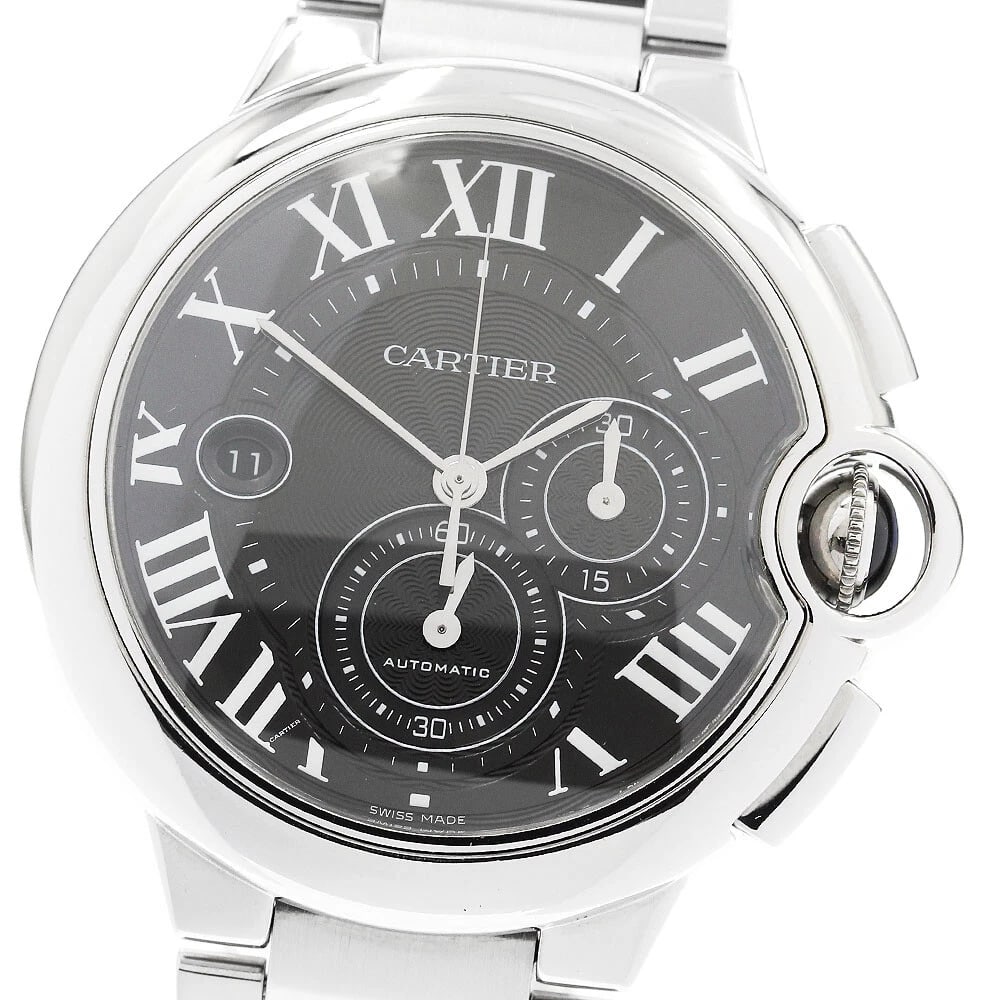 CARTIER BARON BLUE CHRONOGRAPH GRAY DIAL AUTOMATIC: CARTIER Baron Blue Chronograph gray Dial Automatic Brand: CARTIER Type: Wristwatch Material: Band Material Stainless Steel, Case Material Stainless Steel Color: Band Color Silver, Case Color