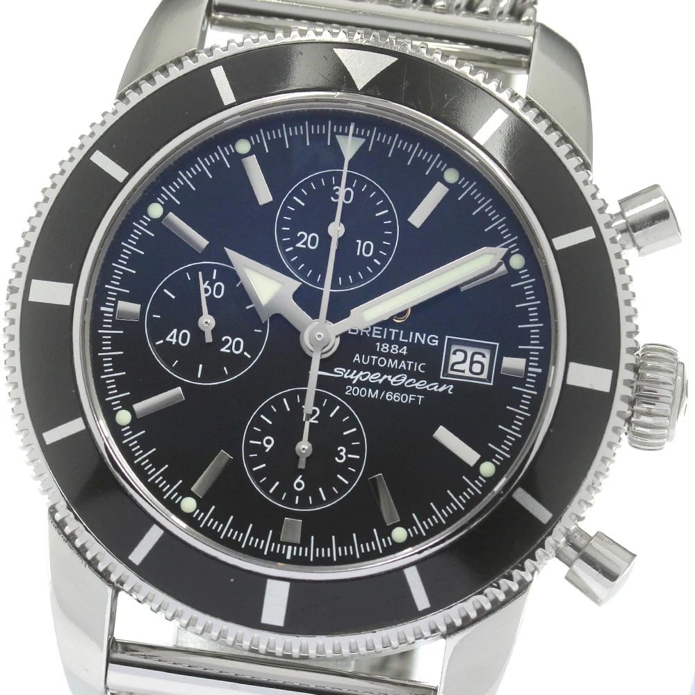 BREITLING SUPEROCEAN HERITAGE CHRONOGRAPH AUTOMATIC WATCH: BREITLING Superocean Heritage Chronograph Automatic Watch Brand: BREITLING Type: Wristwatch Material: Band Material Stainless Steel, Case Material Stainless Steel Color: Band Color Silver, Case Col
