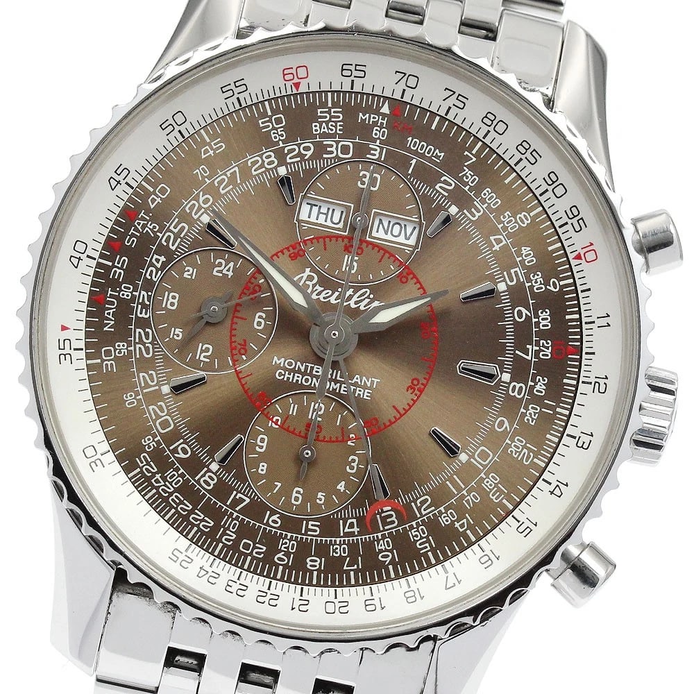 BREITLING MONTBRILLAN DATRA TRIPLE CALENDAR CHRONOGRAPH: BREITLING Montbrillan Datra Triple calendar Chronograph Brand: BREITLING Type: Wristwatch Material: Band Material Stainless Steel, Case Material Stainless Steel Color: Band Color Silver, Case