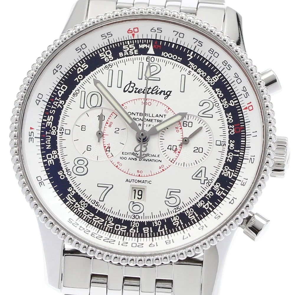 BREITLING MONTBRILLANT WRIGHT BROTHERS AUTOMATIC WATCH: BREITLING Montbrillant Wright Brothers Automatic Watch Brand: BREITLING Type: Wristwatch Material: Band Material Stainless Steel, Case Material Stainless Steel Color: Band Color Silver, Case