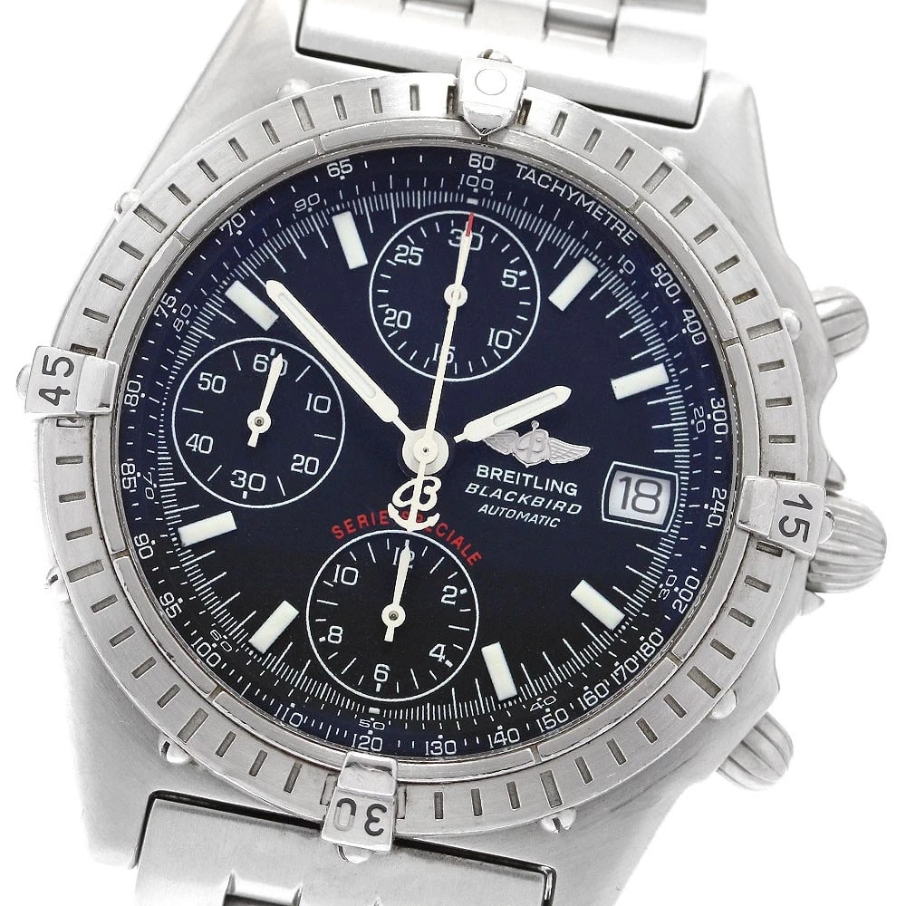 BREITLING CHRONOMAT CHRONOGRAPH BLACK DIAL AUTOMATIC WATCH (1 of 3)