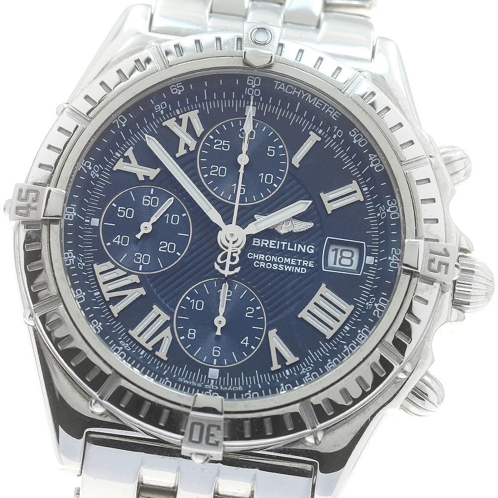 BREITLING CROSSWIND CHRONOGRAPH BLUE DIAL AUTOMATIC WATCH (1 of 3)