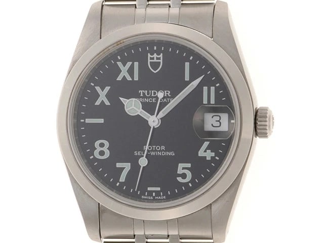 TUDOR PRINCESS BLACK UNIQUE DIAL WATCH: TUDOR Princess Black Unique Dial Watch Brand: TUDOR Type: Wrist watch Material: Band Material None, Case Material [ Material ] SS/SS Color: Dial Color None Size: Case size Size 35 mm Bracelet Maxi