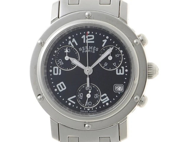 HERMES CLIPPER QUARTZ WATCH: HERMES Clipper Quartz Watch Brand: HERMES Type: Wrist watch Material: Band Material None, Case Material [ Material ] SS Color: Dial Color None Size: Case size Size31mm Bracelet Up to 17cm Accesso