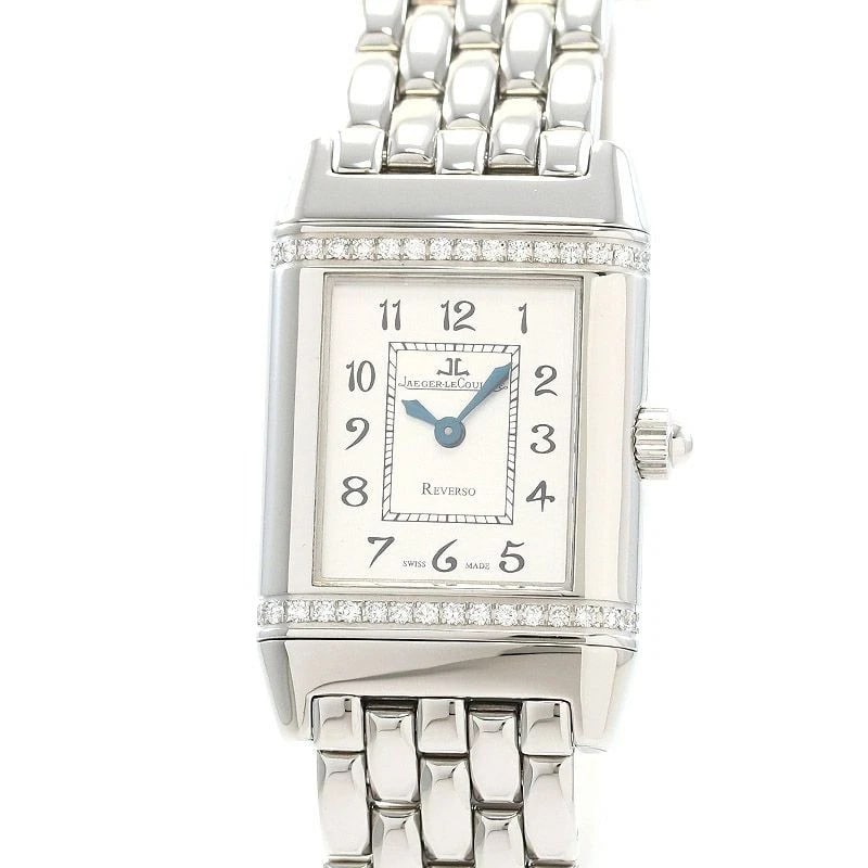 JAEGER-LECOULTRE REVERSO FLORAL WATCH: Jaeger-LeCoultre Reverso Floral Watch Brand: JAEGER-LECOULTRE Type: Wrist watch Material: Band Material SS, Case Material Stainless Steel Color: Dial Color Silver Size: Case size Case Size