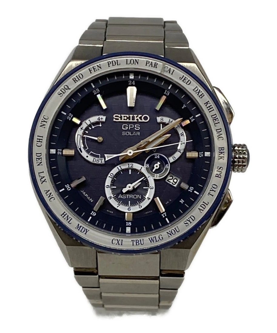 SEIKO CHRONOGRAPH WATCH: SEIKO Chronograph Watch Brand: SEIKO Type: Wrist watch Material: Band Material None, Case Material None Color: Dial Color Navy Size: Case size [ Max Wrist Size ] 23cm Dial size 4cm × 4cm Accesso