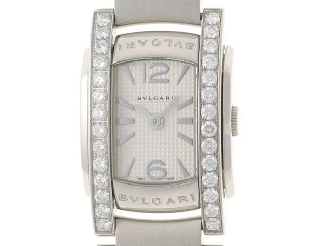 BVLGARI ASSIOMA DIAMOND BEZEL SILVER WATCH: BVLGARI Assioma Diamond Bezel Silver Watch Brand: BVLGARI Type: Wrist watch Material: Band Material None, Case Material [ Material ] SS Color: Dial Color Silver Size: Case size Size Case diameter: