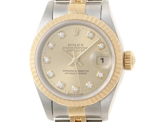 ROLEX DATEJUST K18 DIAMOND WATCH: Rolex Datejust K18 Diamond Watch Brand: Rolex Type: Wrist watch Material: Band Material None, Case Material [ Material ] K18YG/SS Color: Dial Color None Size: Case size Size26mm Bracelet Up to 17c