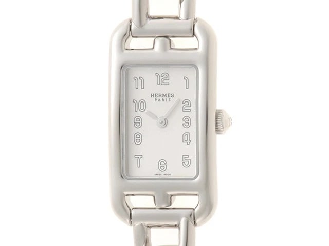 HERMES NANTUCKET QUARTZ SILVER WATCH: HERMES Nantucket Quartz Silver Watch Brand: HERMES Type: Wrist watch Material: Band Material None, Case Material [ Material ] SS/SS Color: Dial Color Silver Size: Case size Size W17 x H32.5 cm Bra