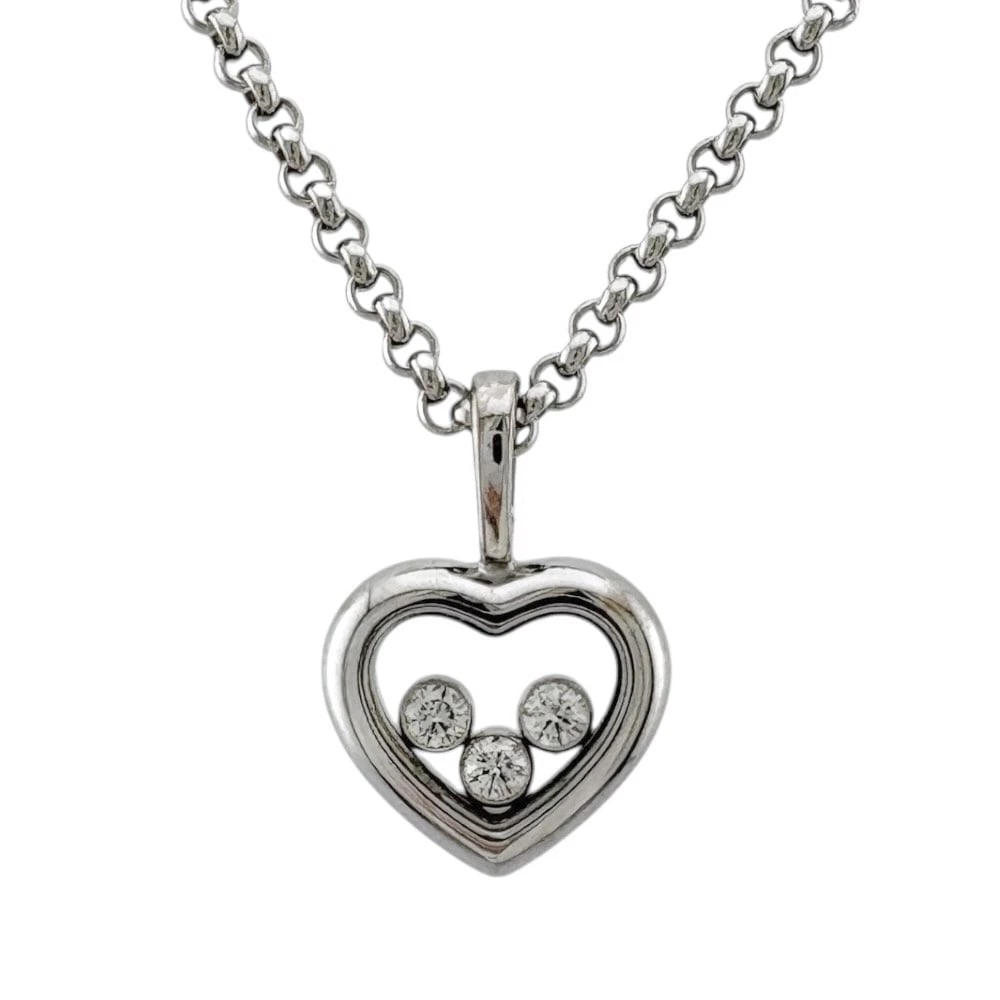CHOPARD NECKLACE K18 WHITE GOLD DIAMOND HEART (1 of 7)
