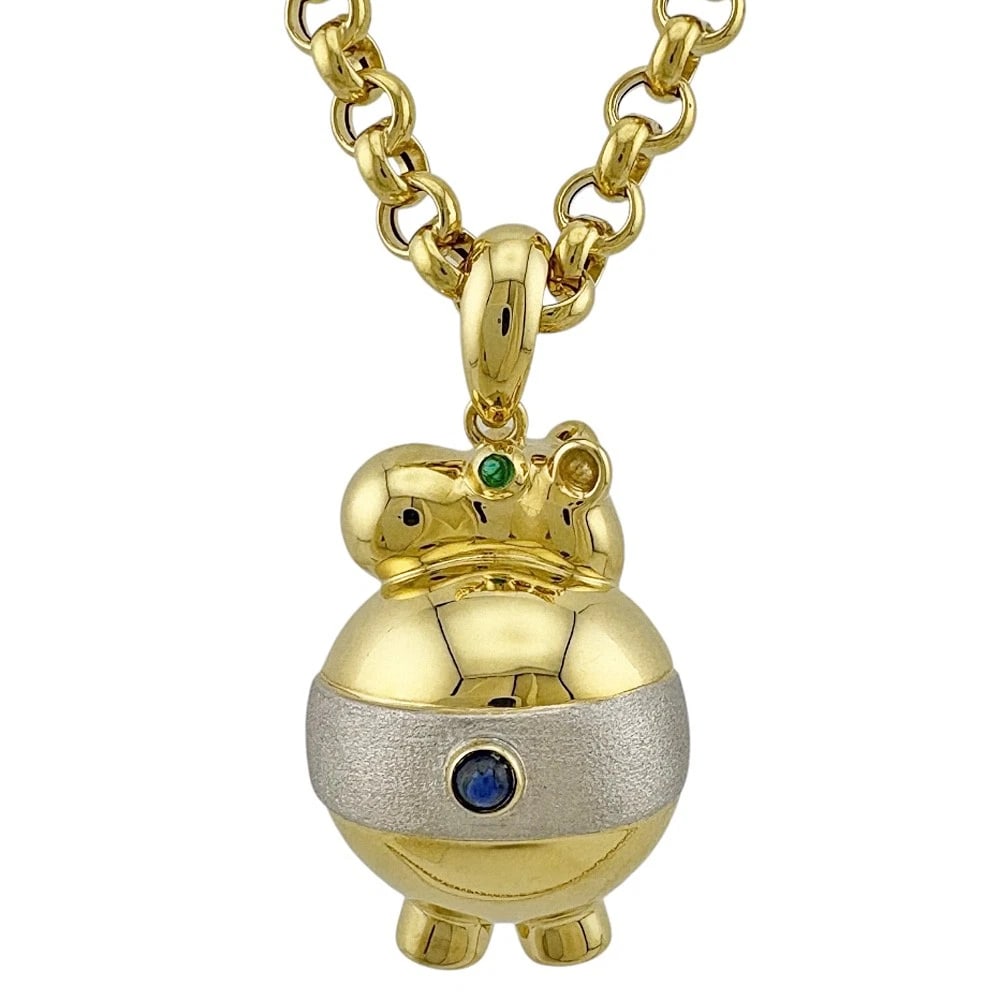 PONTE VECCHIO NECKLACE K18 YELLOW GOLD K18 WHITE GOLD SAPPHIRE (1 of 7)