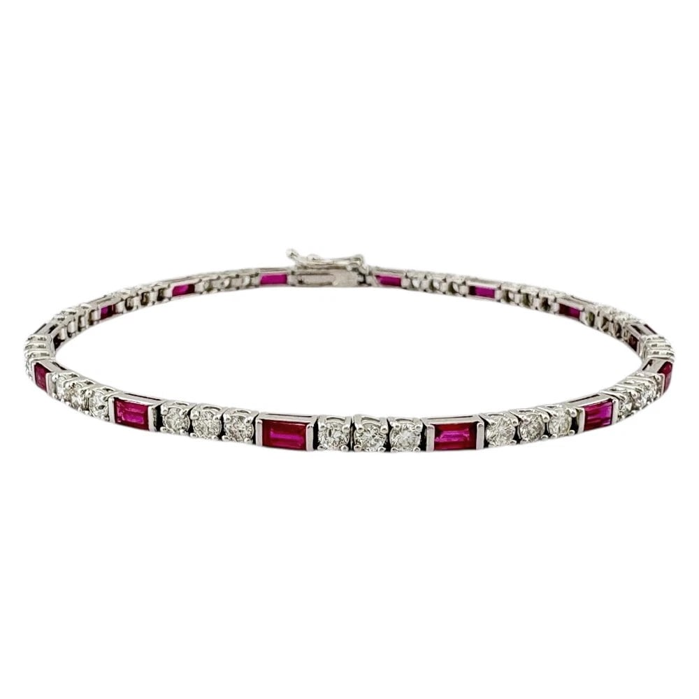 BRACELET K18 WHITE GOLD DIAMOND RUBY (1 of 5)