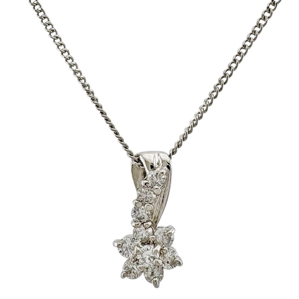 NECKLACE PT850PLATINUM PT900PLATINUM DIAMOND: Necklace Pt850Platinum Pt900Platinum diamond Brand: Unbranded Type: Necklace Material: Pt850Platinum Main Stone Natural Color: Silver Size: Total Length:41cm Chain width:0.8mm Adjuster can