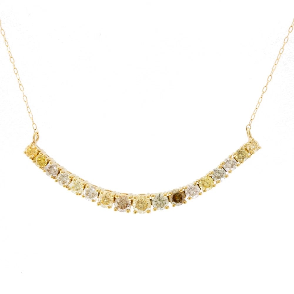 NEW NECKLACE K18 YELLOW GOLD DIAMOND (1 of 5)