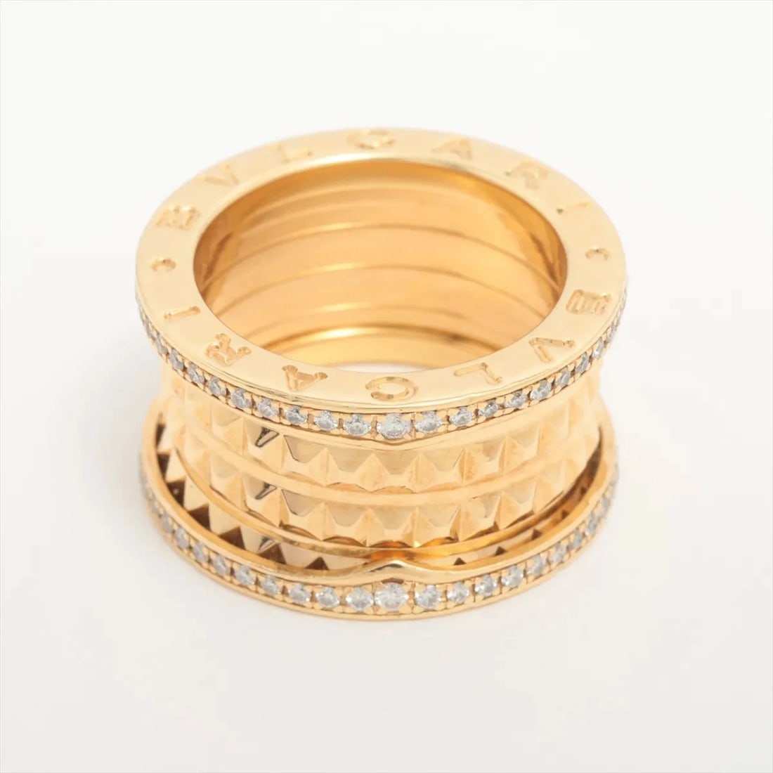 BVLGARI B.ZERO DIAMOND RING 750(YG): Bvlgari B.Zero diamond Ring 750(YG) Brand: Bvlgari Type: Ring Material: 750(YG) Color: Not Specified Size: 5.25 US Accessories: None Accessories Notice: When purchasing pre-owned goods, pl