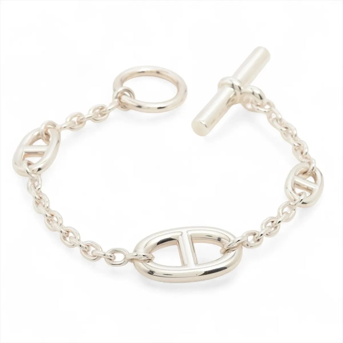 HERMES CHAÎNE D'ANCRE FARANDOLE BRACELET 925 SILVER: Hermes Chaîne d'Ancre Farandole Bracelet 925 Silver Brand: Hermès Type: Bracelet Material: 925 Color: Silver Size: Size(CM) Bracelet length:15 Accessories: None Accessories Notice: When pu