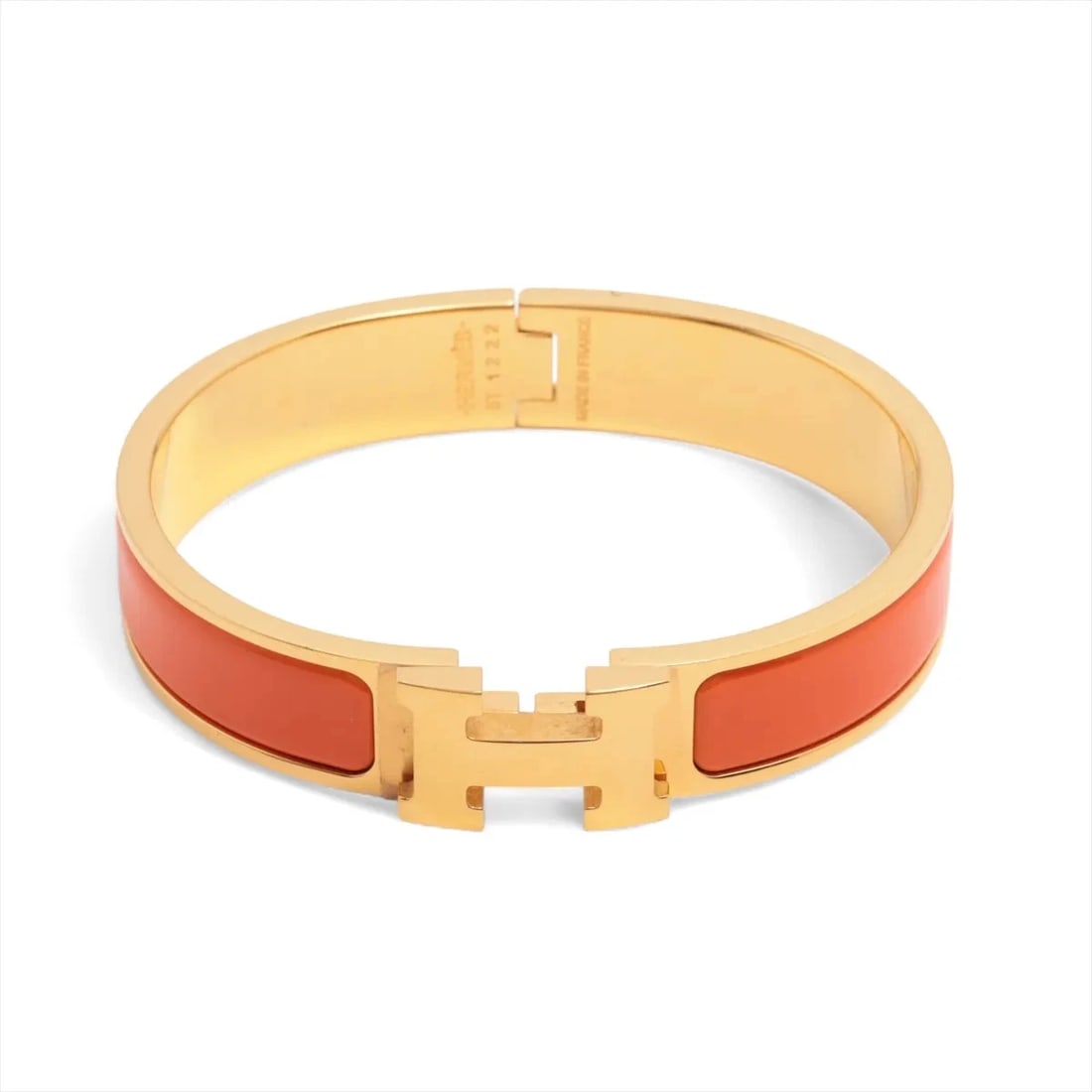 HERMES CLIC H BANGLE GP GOLD × ORANGE (1 of 5)