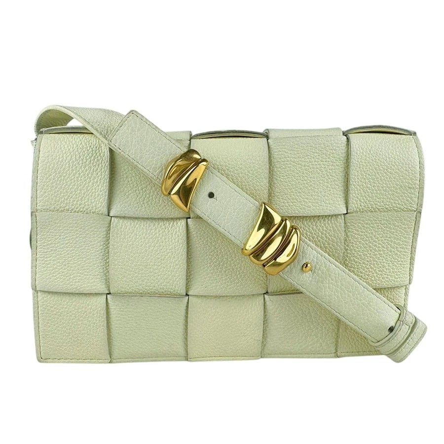 BOTTEGAVENETA CASSETTE CROSSBODY SHOULDER BAG OFF WHITE/GOLD (1 of 12)