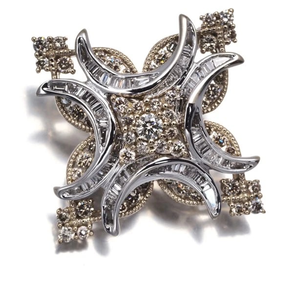 DIAMOND CLASSIC PENDANT: Diamond Classic Pendant Brand: Unbranded Type: Pendant Material: 18K / 750 / Brown Gold 18K / 750 / White Gold Main Stone Natural Color: Multi-Tone Gold Size: Design size: 27.0 x 27.0mm 