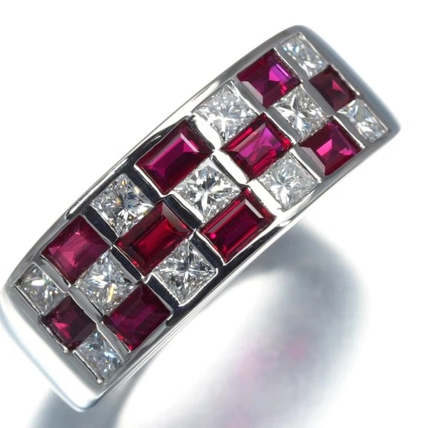 DIAMOND RUBY PRINCESS-CUT RING - 3