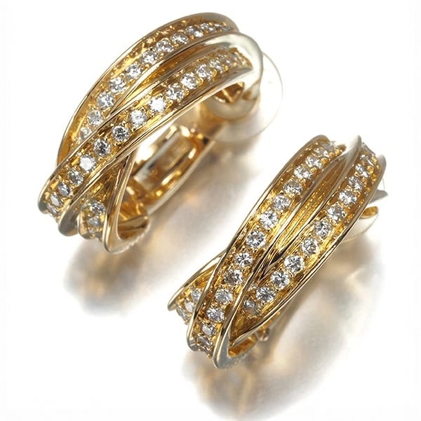 CARTIER EARRINGS THREE BANGLES: Cartier Earrings Three Bangles Brand: Cartier Type: Earrings Material: 18K / 750 / Yellow Gold Main Stone Natural Color: Yellow Gold Size: Design size: length 21.5 x width 20.0 x thickness