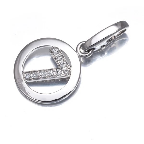 CARTIER PENDANT DIAMOND: Cartier Pendant Diamond Brand: Cartier Type: Pendant Material: 18K / 750 / White Gold Main Stone Natural Color: White Gold Size: Design Size: Diameter Approximately 13.8mm Accessories: None