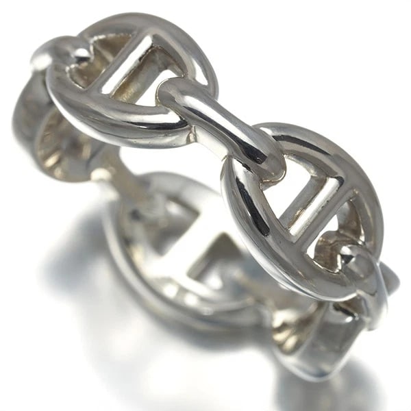 HERMES RING CHAINE D'ANCRE ENCHAINE: HERMES Ring Chaine d'Ancre Enchaine Brand: HERMES Type: Ring Material: 925 / Sterling Silver Color: Sterling Silver Size: US7.25 Accessories: None Accessories Notice: When purchasing