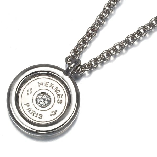 HERMES NECKLACE DIAMOND CLOU DE SELLE: HERMES Necklace Diamond Clou de Selle Brand: HERMES Type: Necklace Material: 18K / 750 / White Gold Main Stone Natural Color: White Gold Size: Necklace length: 38cm Accessories: None