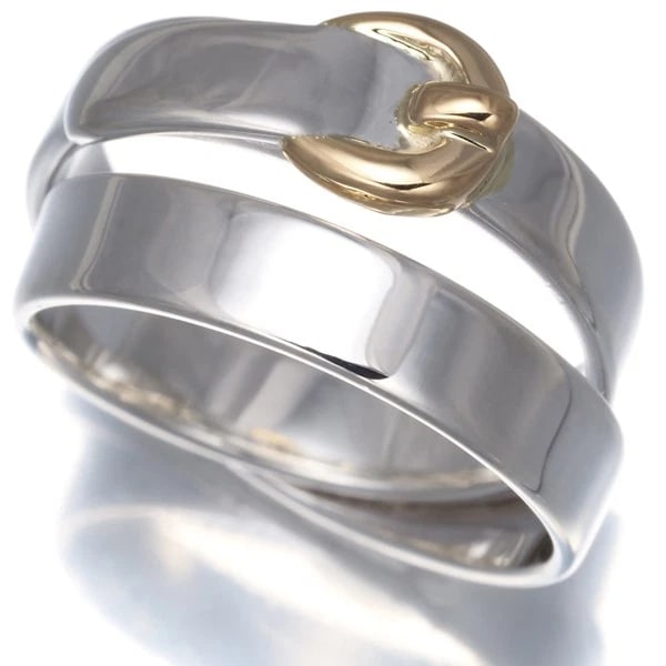 HERMES RING DOUBLE TOUR BELT: HERMES Ring Double Tour Belt Brand: HERMES Type: Ring Material: 18K / 750 / Yellow Gold 925 / Sterling Silver Color: Yellow Gold Size: US5 Accessories: None Accessories Notice: When