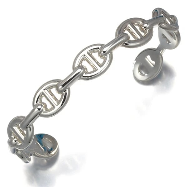 HERMES BRACELET CHAINE ENCHAINE ENGRAVED BANGLE (1 of 3)