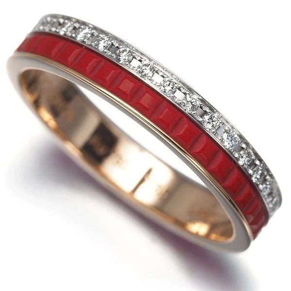 BOUCHERON RING QUATRE RED HALF: Boucheron Ring Quatre Red Half Brand: BOUCHERON Type: Ring Material: 18K / 750 / Yellow Gold 18K / 750 / White Gold 18K / 750 / Rose Gold Main Stone Natural Color: Multi-Tone Gold Size: US7.25 Ac