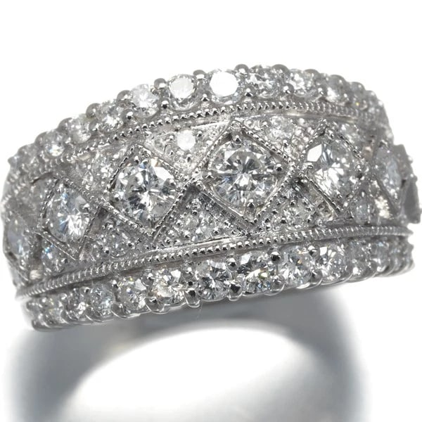 DIAMOND MILGRAIN RING - 2