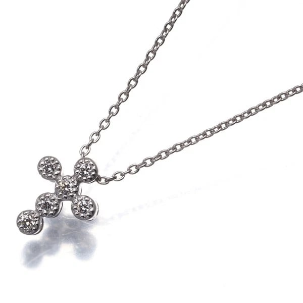 STAR JEWELRY NECKLACE CROSS MILGRAIN: STAR JEWELRY Necklace Cross Milgrain Brand: STAR JEWELRY Type: Necklace Material: 18K / 750 / White Gold Main Stone Natural Color: White Gold Size: Necklace length: 40cm Accessories: None
