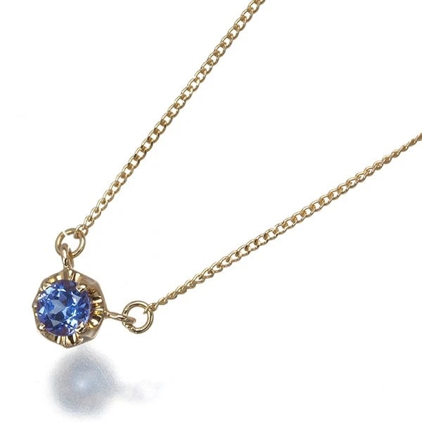 NECKLACE TANZANITE SOLITAIRE: Necklace Tanzanite Solitaire Brand: Unbranded Type: Necklace Material: 18K / 750 / Yellow Gold Color: Yellow Gold Size: Necklace length: 40cm Accessories: None Accessories Notice: When
