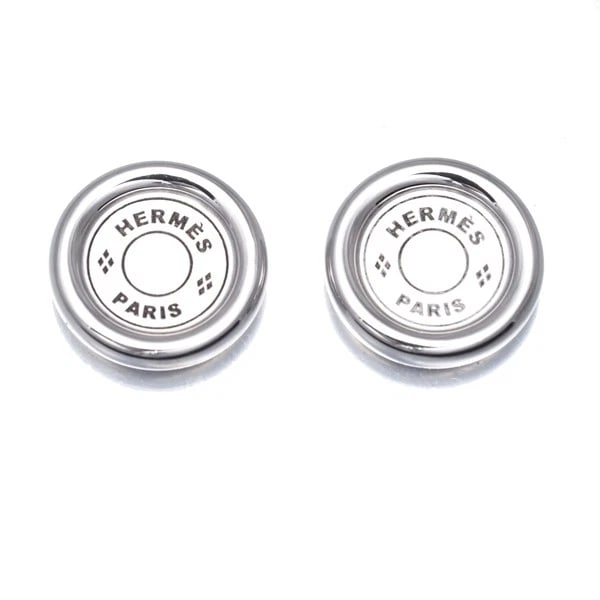 HERMES EARRINGS CLOU DE SELLE: HERMES Earrings Clou de Selle Brand: HERMES Type: Earrings Material: 18K / 750 / White Gold Color: White Gold Size: Design Size: Diameter Approximately 9.4mm Accessories: None Accessories