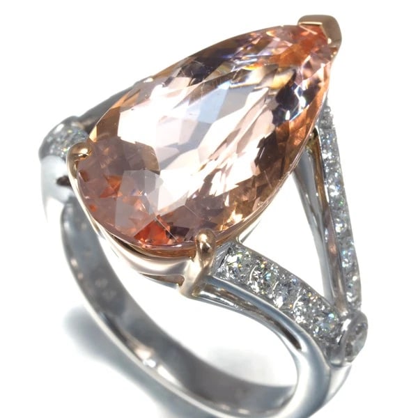 PEAR-SHAPED MORGANITE RING - 3