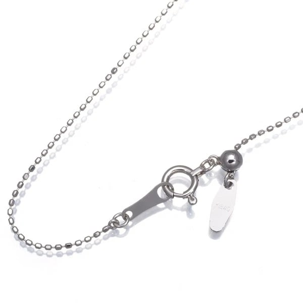 CUT BALL BEAD CHAIN NECKLACE: Cut Ball Bead Chain Necklace Brand: Unbranded Type: Necklace Material: 18K / 750 / White Gold Color: White Gold Size: Necklace length: 44cm Accessories: None Accessories Notice: When