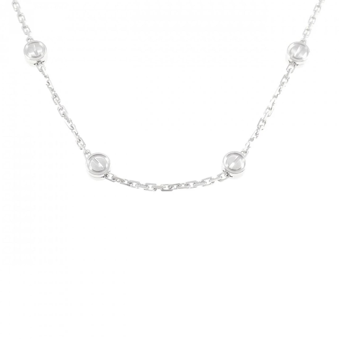 CARTIER LOVE NECKLACE 12P: Cartier Love Necklace 12P Brand: Cartier Type: Necklace Material: 750 White Gold Color: White Gold Size: 38cm Accessories: None Accessories Notice: When purchasing pre-owned goods, please