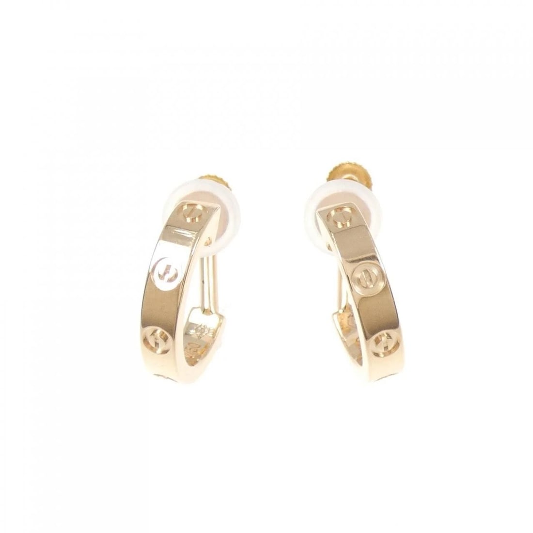 CARTIER MINI LOVE EARRINGS: Cartier MINI LOVE Earrings Brand: Cartier Type: Earrings Material: 750 Pink Gold K18 Pink Gold Color: Pink Gold K18 Pink Gold Size: ActualSize HxW: 12.5mmx2.5mm Accessories: None Accessories