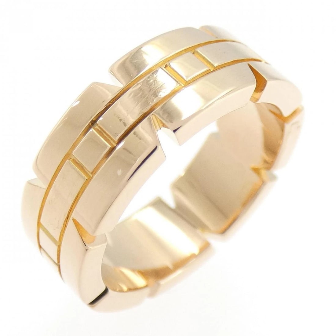 CARTIER TANK FRANCAISE SMALL RING: Cartier Tank Francaise Small Ring Brand: Cartier Type: Ring Material: 750 Pink Gold Color: Pink Gold Size: 4-4.5 (US size) Accessories: None Accessories Notice: When purchasing pre-owned