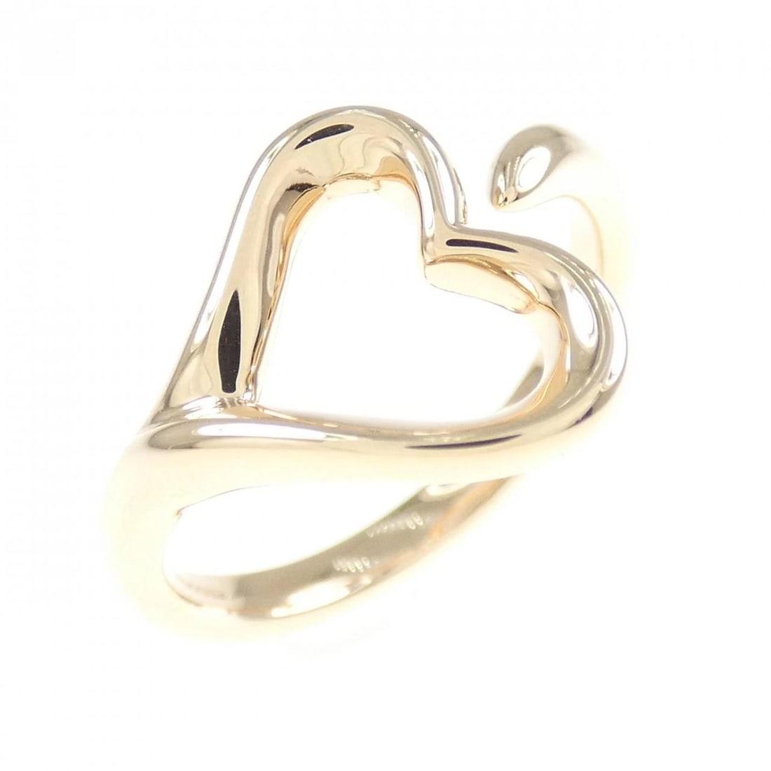 TIFFANY & CO. OPEN HEART RING: Tiffany & Co. Open Heart Ring Brand: Tiffany Type: Ring Material: 750 Pink Gold Color: Pink Gold Size: 4.5-5 (US size) Accessories: None Accessories Notice: When purchasing pre-owned goods,