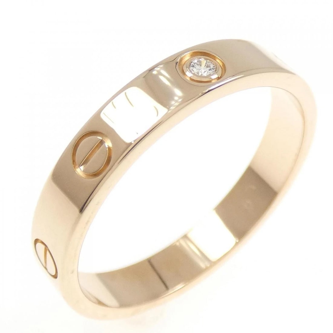CARTIER MINI LOVE 1P RING: Cartier MINI LOVE 1P Ring Brand: Cartier Type: Ring Material: 750 Pink Gold Main Stone Natural Color: Pink Gold Size: 10.5 (US size) Accessories: None Accessories Notice: When purchasing