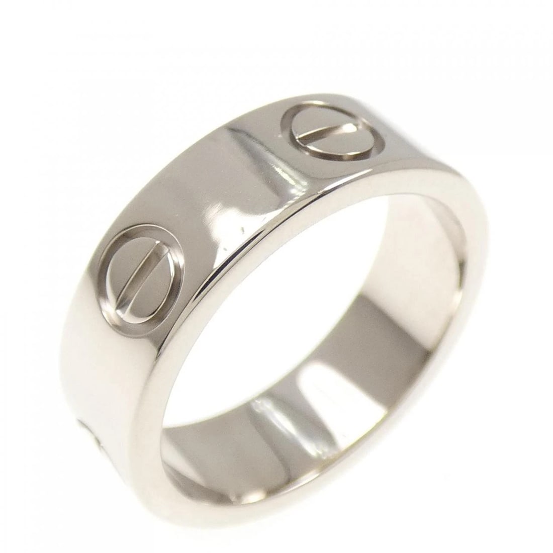 CARTIER LOVE RING: Cartier Love Ring Brand: Cartier Type: Ring Material: 750 White Gold Color: White Gold Size: 4.5-5 (US size) Accessories: None Accessories Notice: When purchasing pre-owned goods, please