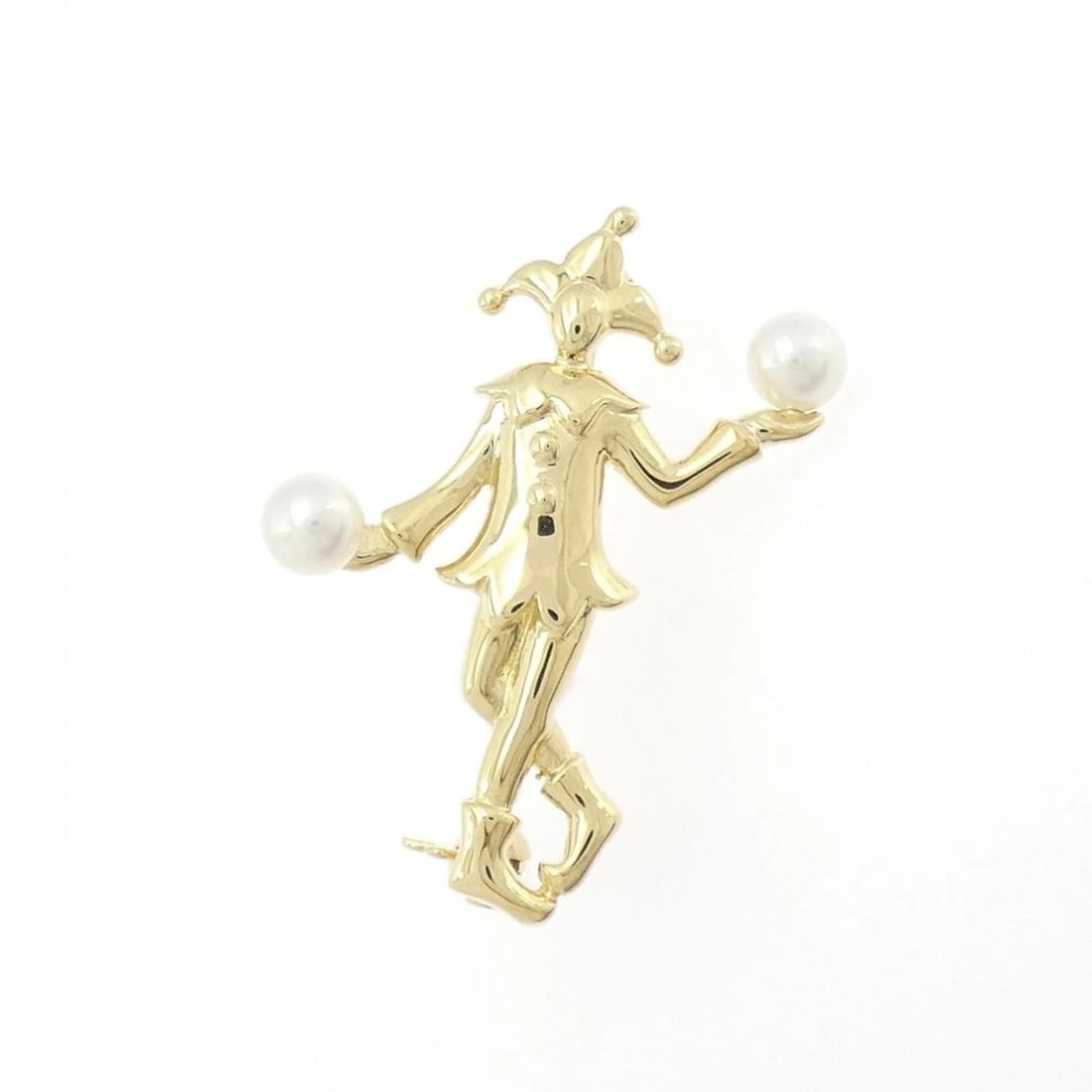 MIKIMOTO AKOYA PEARL BROOCH: Mikimoto Akoya Pearl Brooch Brand: MIKIMOTO Type: Pendant Brooch Material: K18 Yellow Gold Main Stone Akoya Pearl Color: Yellow Gold Size: ActualSize HxW: 30.9mmx23.2mm Accessories: None