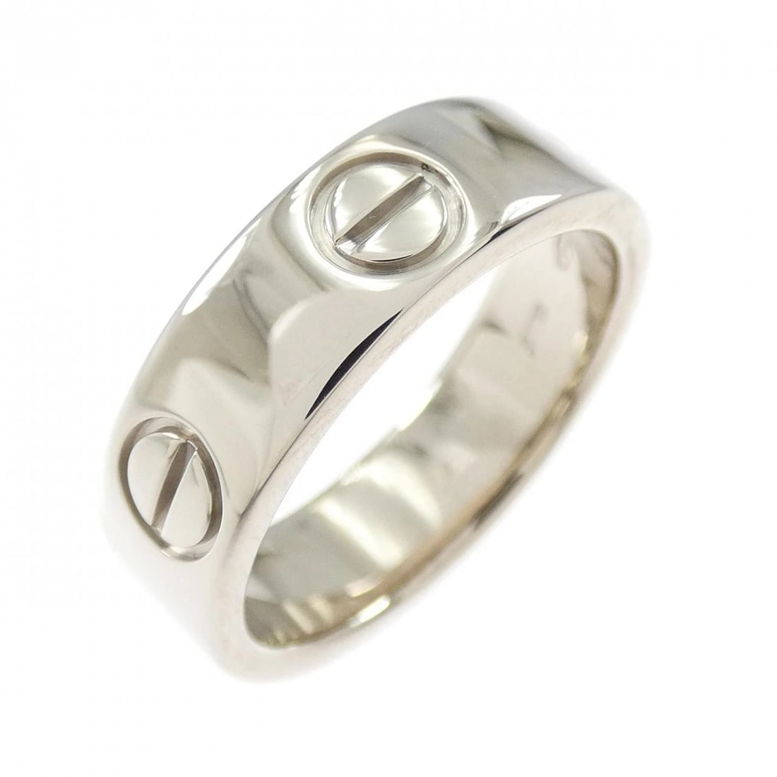 CARTIER LOVE RING: Cartier Love Ring Brand: Cartier Type: Ring Material: 750 White Gold Color: White Gold Size: 5.5 -6 (US size) Accessories: None Accessories Notice: When purchasing pre-owned goods, please