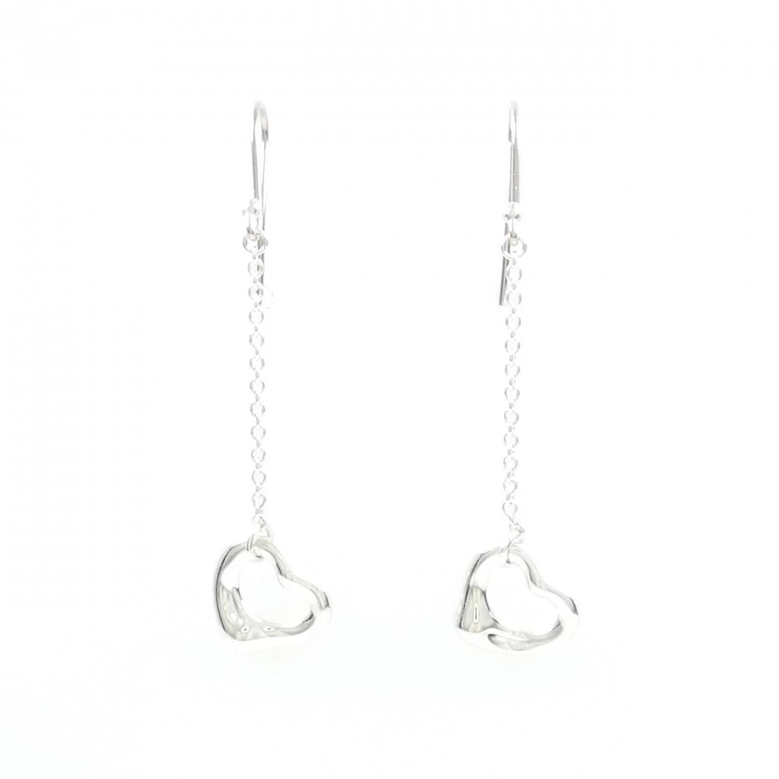TIFFANY OPEN HEART DROP EARRINGS: Tiffany Open Heart Drop Earrings Brand: Tiffany Type: Earrings Material: 925 Silver Color: Silver Size: ActualSize HxW: 36.7mmx10.5mm Accessories: None Accessories Notice: When purchasing